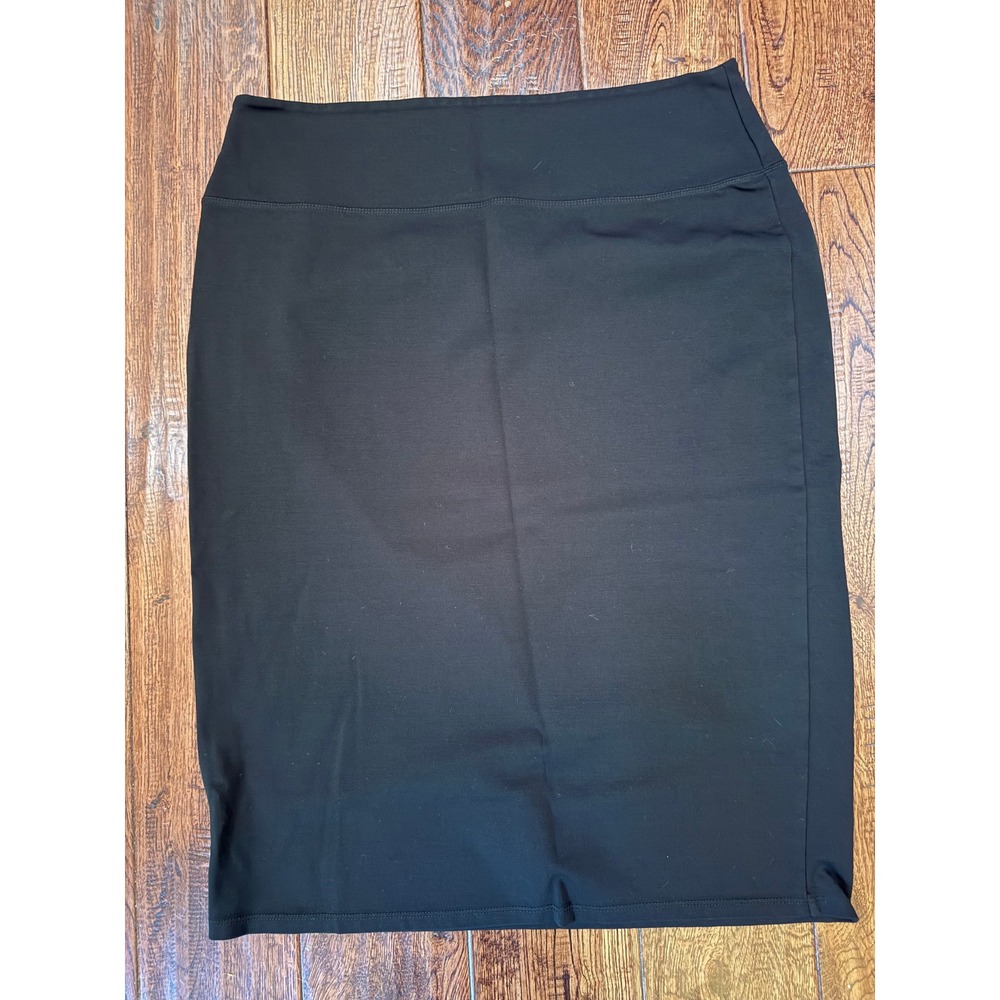 Halogen Black Ponte Knit Pencil Skirt Women Medium Stretch Pull On Professional